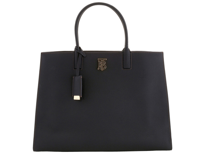 Burberry Black Grainy Leather Medium Frances Bag - Ladies Tote