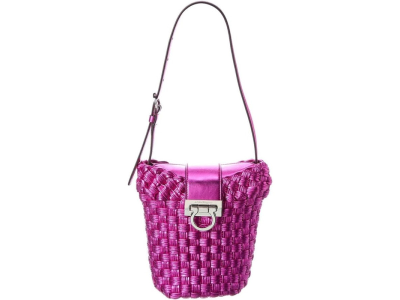 Ferragamo Trifolio Bucket Bag in Fuchsia