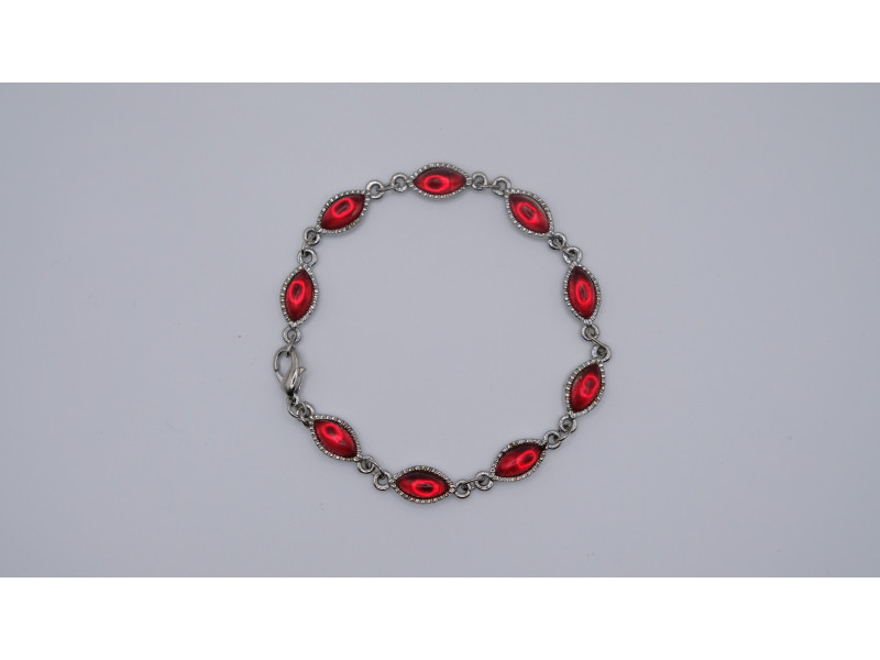 Vintage Bracelet with Red Cat's Eye Stones (Collector's Piece)