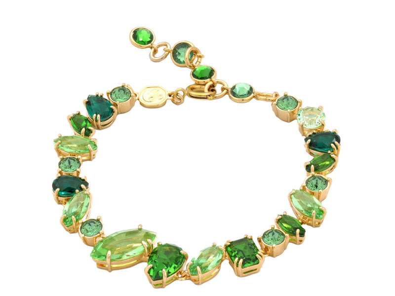 Swarovski Gema Mixed Cuts Green Crystal Bracelet - Medium