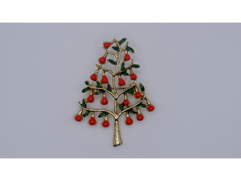 Unique Vintage Tree Brooch with Berries | One-of-a-Kind Collector's Piece & Gift