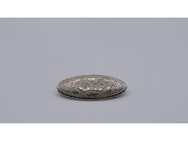 Oval Art Nouveau Floral Brooch