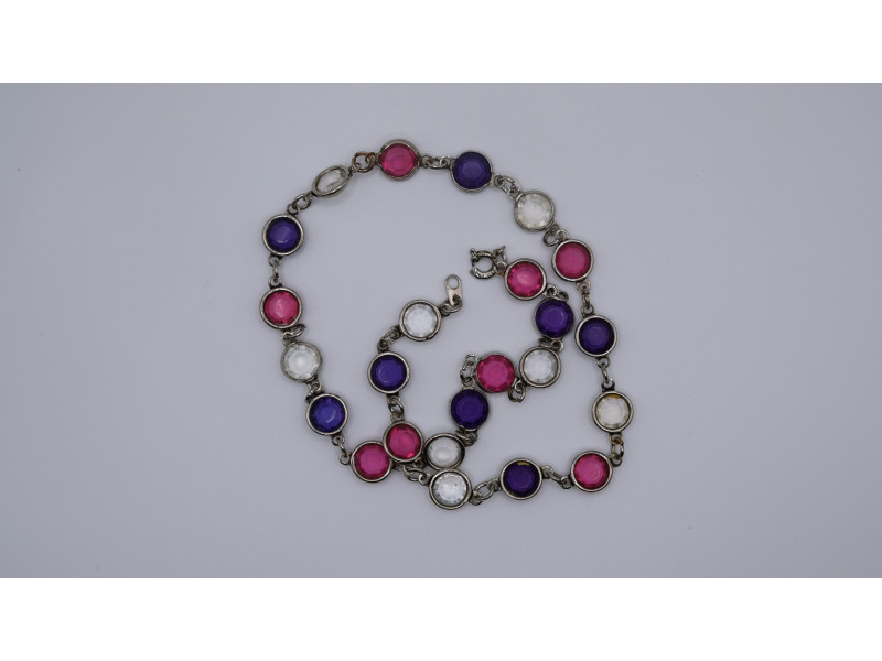 Czech Glass Pendant with Acrylic Stones