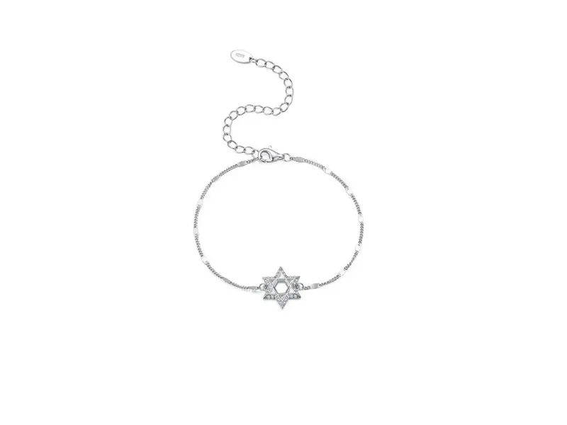Original S925 Sterling Silver Six-Pointed Star Shimmer Bracelet