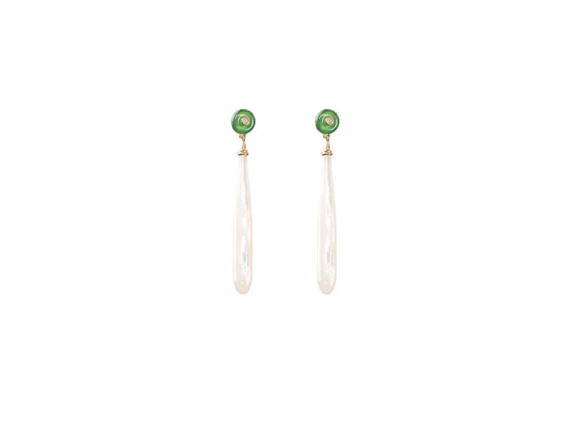 S925 Silver Plated Gold Long Shell Droplet Earrings – Coastal Elegance