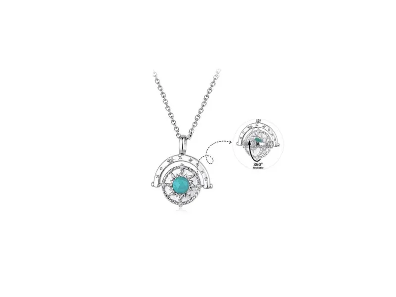 Original Blue Chalcedony Sun and Moon Reversible Necklace
