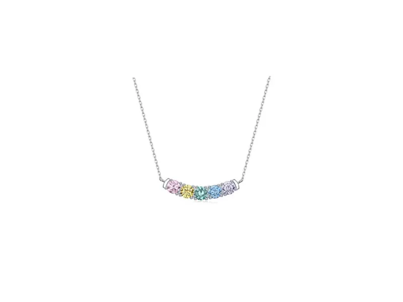 Original Rainbow Zirconia Necklace in S925 Sterling Silver