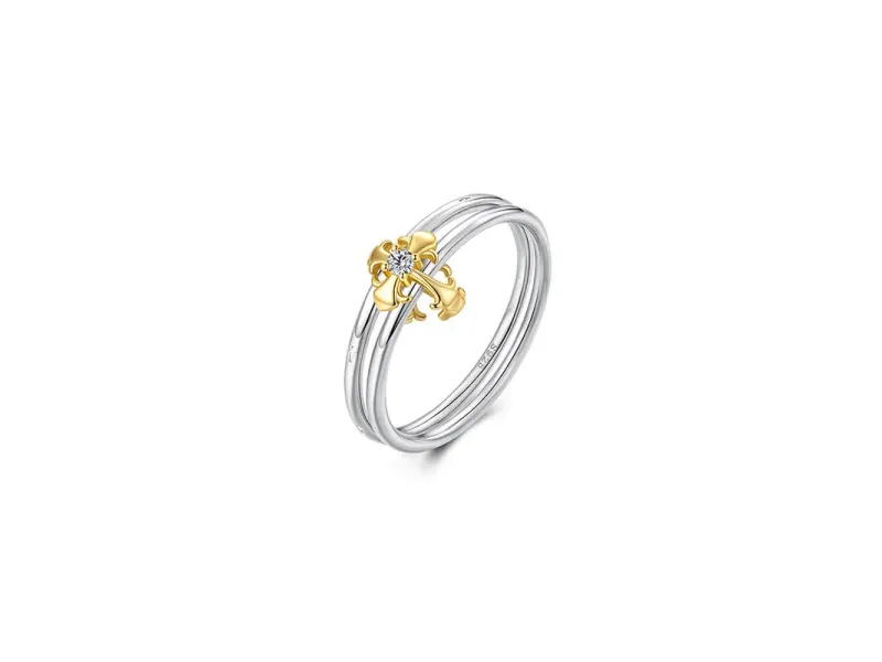 Original Sterling Silver Iris Double-Layer Ring