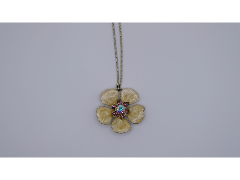 Flower Pendant with Mother-of-Pearl Enamel