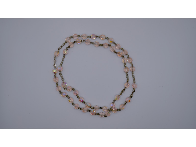 Pink Glass Beads Bracelet (34 cm)