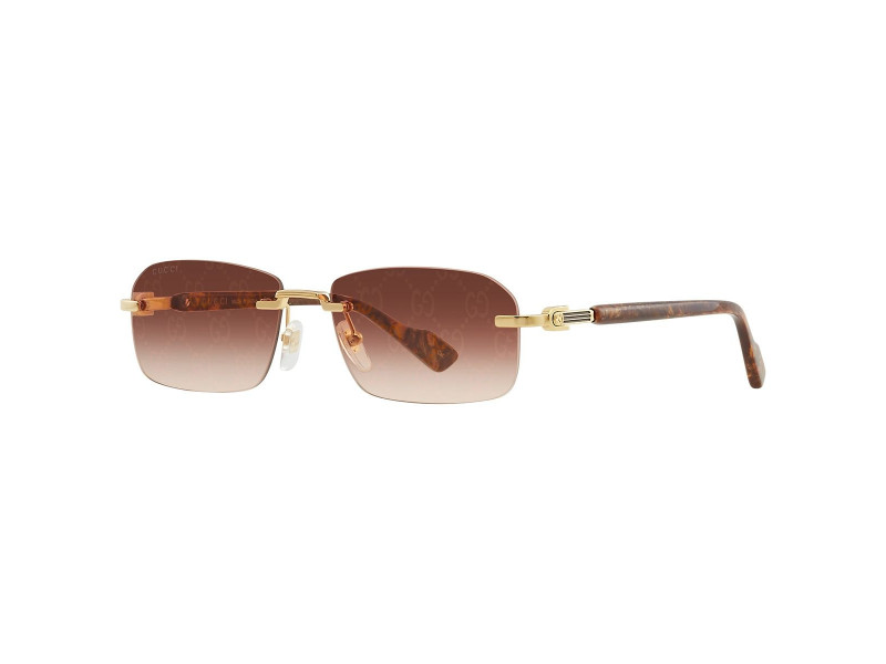 Gucci Red Logo Rectangular Men's Sunglasses