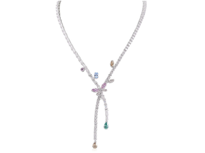Swarovski Ariana Grande Y-Necklace – Elegant Multicolor Gems