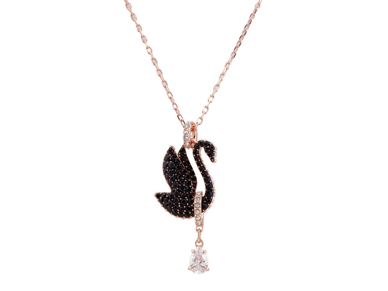 Swarovski Black Swan Pendant Necklace